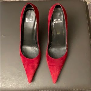 Stuart Weitzman Red Suede Heels